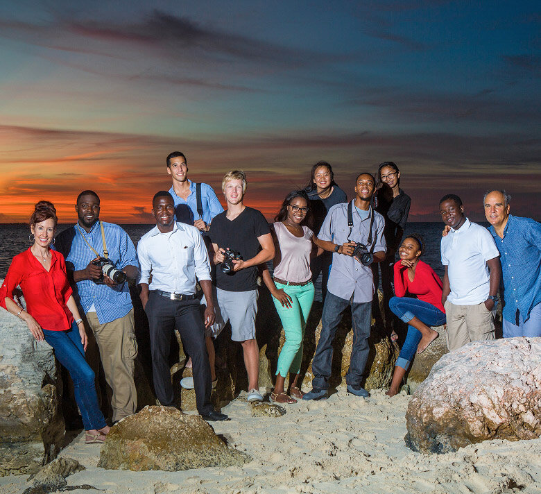 Paradise Photography interns and mentees at sunset