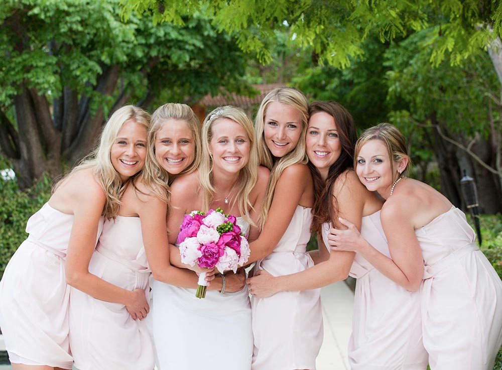 Bridesmaids together at a Turks and Caicos wedding